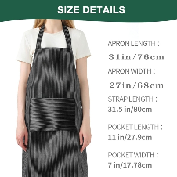 Juningxin RED Apron 2 Pockets Adjustable Shoulder S1traps NWT - Picture 2 of 8